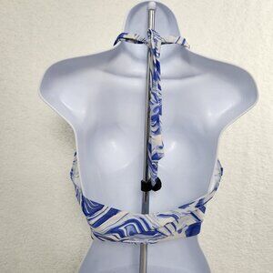 Bikini Top Tie Dye Blue Purple White Waves Women's Large